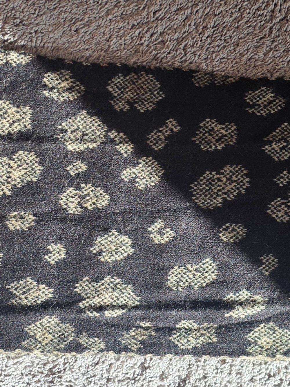Michael Kors Black, Brown and Cream Patterned Knit Scarf